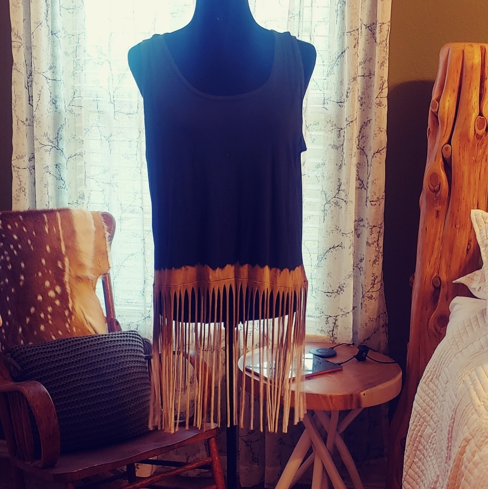 Western fringe tassel tank
